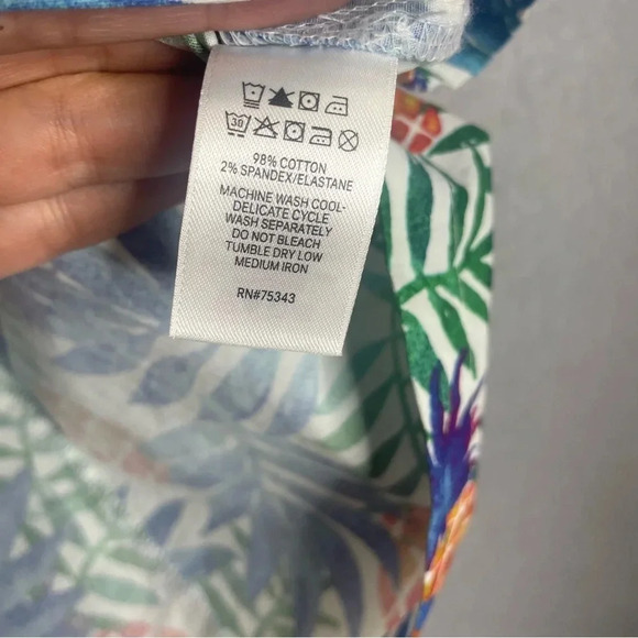 Tabitha Webb Pineapple Hawaiian Stretch Cotton Blend Sleeveless Dress - Picture 3 of 6